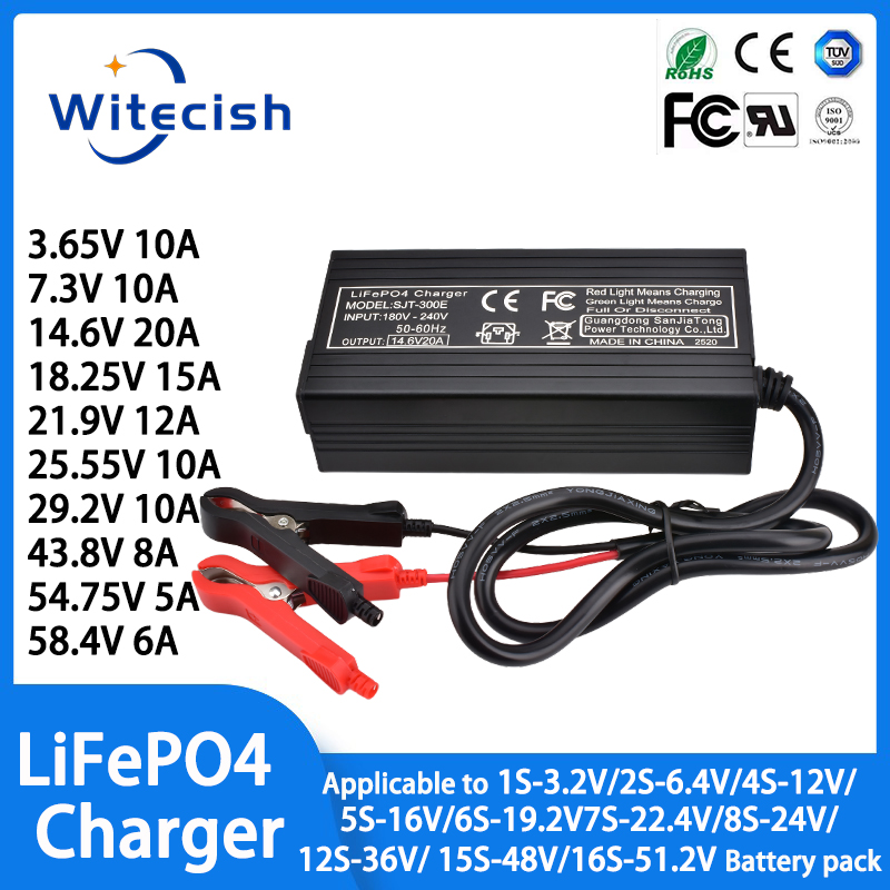 84V 20A Smart Charger - Carregador LiFepo4 3.65V 10A 7.3V 10A