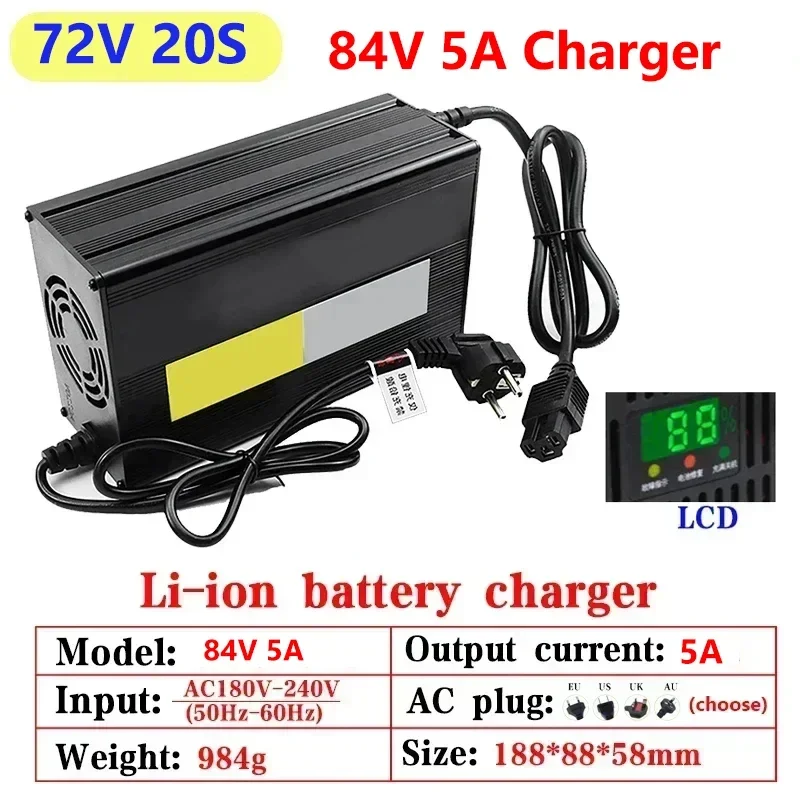 Carregador de bateria de lítio - 84V 20A Smart Charger avaliação e preço